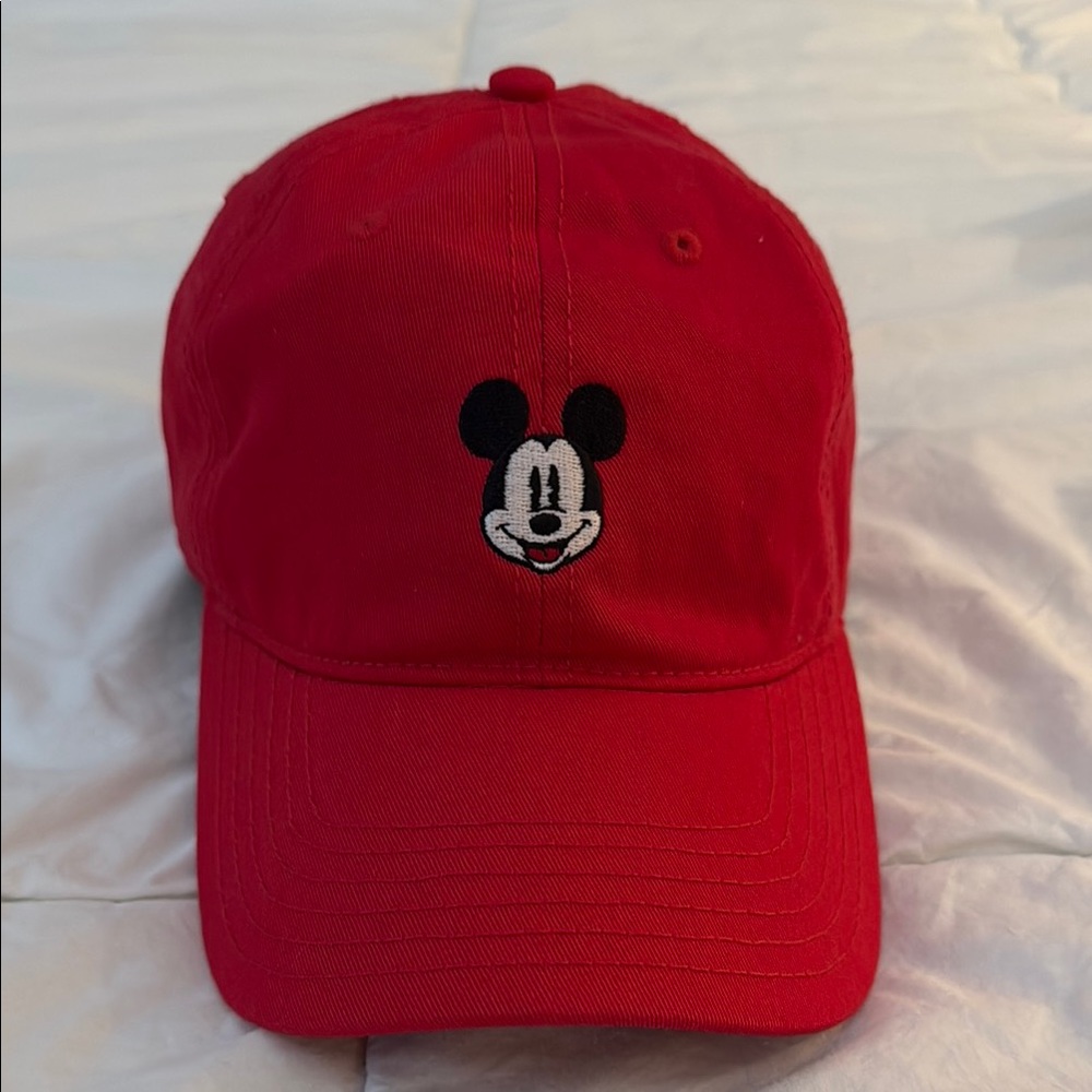 Classic Red Cap with Mickey Mouse Design
